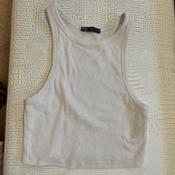 Zara White Muscle Tank Crop - Picture 1 of 3